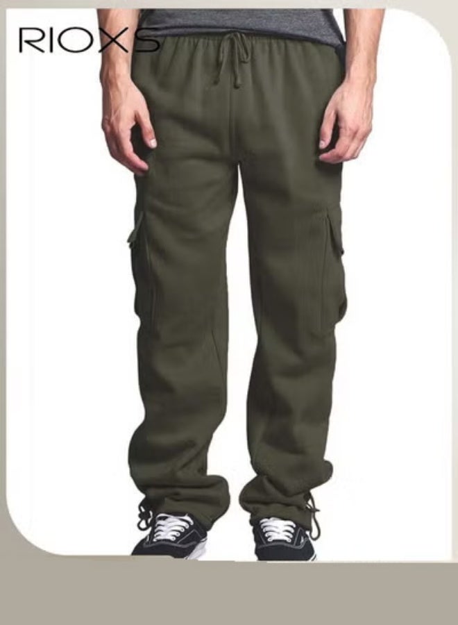 RIOXS Comfortable Joggers for Men, Casual Work Trousers, Cargo Jogging Tracksuit Bottoms, Drawstring Sweatpants with Multiple Pockets, Loose Cargo Sweatpants, Suitable for Outdoor Activities and Daily Leisure - Image 1
